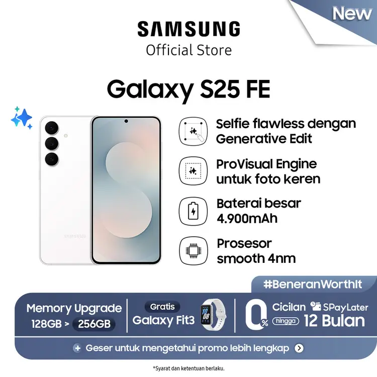 [Free Upgrade From 128GB] Samsung Galaxy S25 FE 8/256GB - White