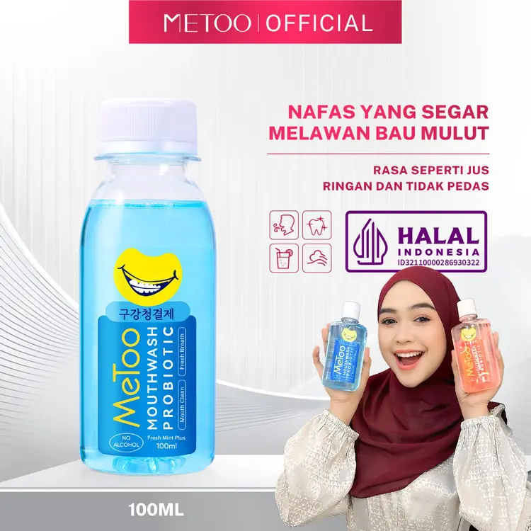 MeToo Mouthwash Fresh Mint 100ml /nafas segar / menghilangkan bau mulut / kumur karang gigi
