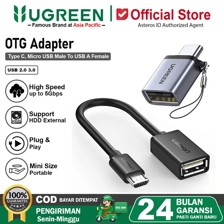 UGREEN OTG Type C To USB 3.0 Charging, Data Transfer, HDD Eksternal ETC
