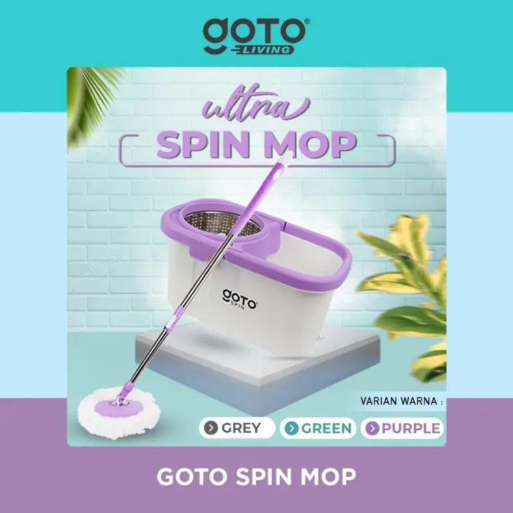 Goto Spin Mop Pel Lantai Putar Pembersih Lantai Super Mop 2 in 1