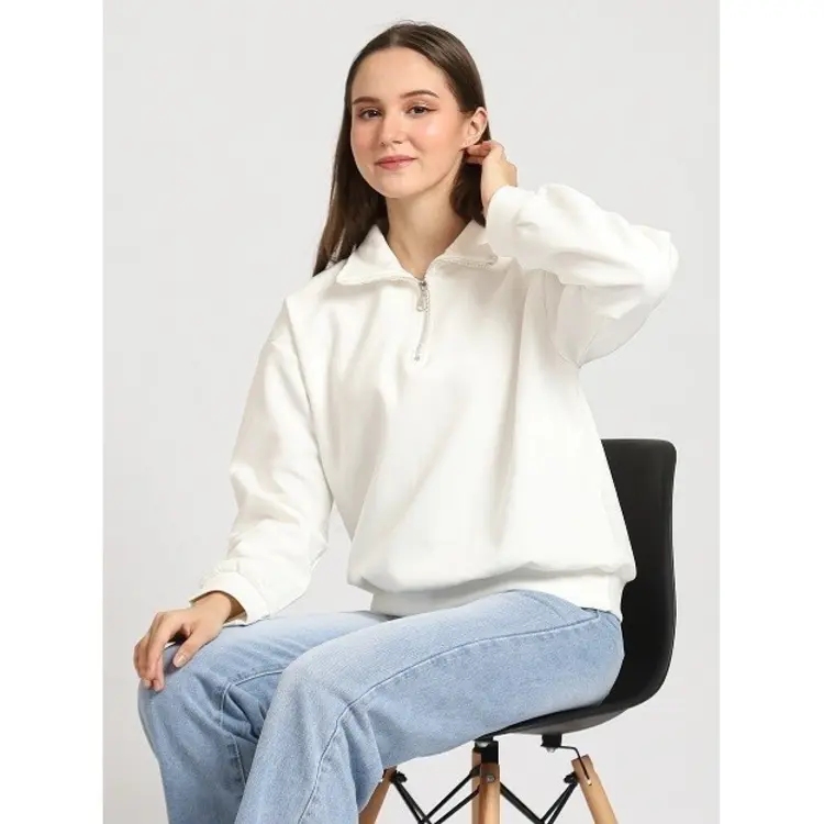 ADA - Sweater Zipper Unisex Kerah Polo Basic #6A34