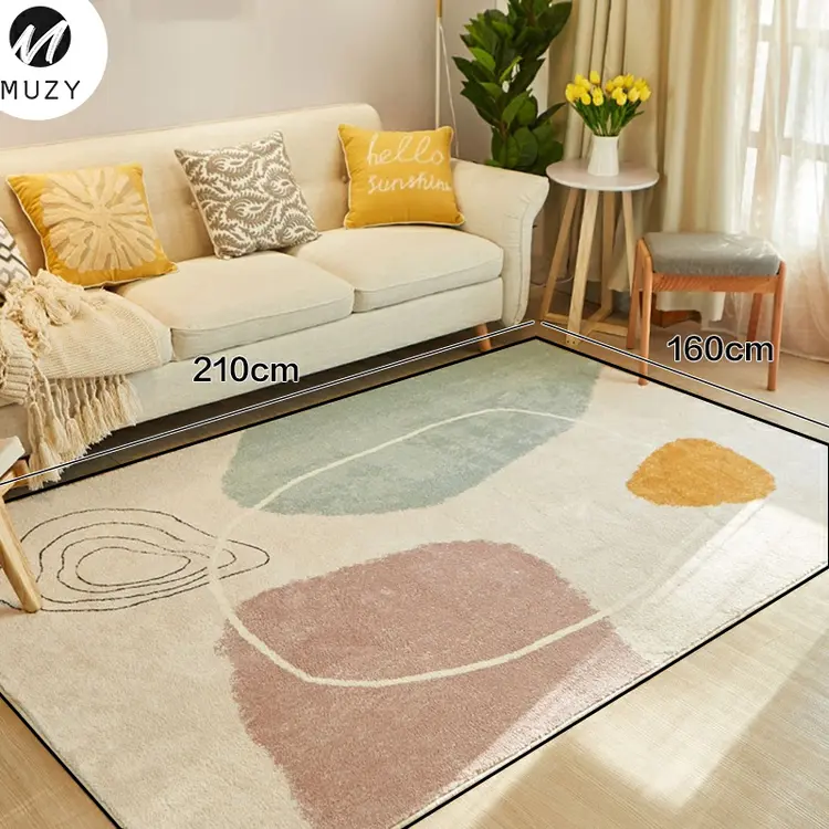 Muzy KARPET LANTAI PERSEGI JUMBO Permadani Eropa 160x210cm Crystal Velvet Beludru Anti Slip Ruang Tamu / Keluarga / Kantor HBC347
