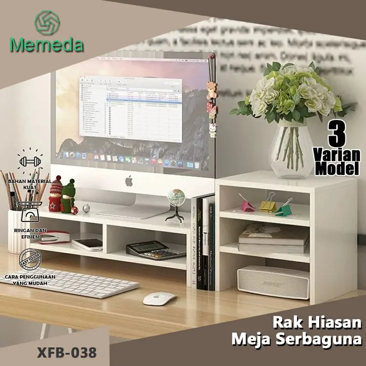 Dekorasi Rak Laci DUDUKAN LAPTOP DAN MONITOR/DUDUKAN KOMPUTER/RAK MEJA KOMPUTER STAND MONITOR PANJANG
