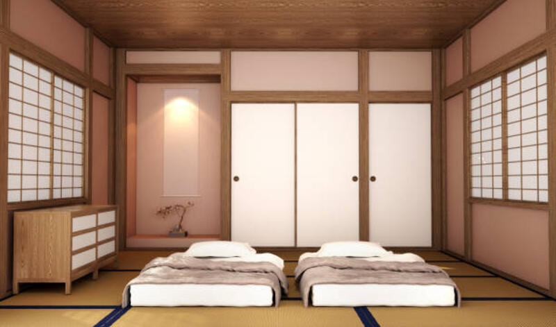 desain interior, ruang tamu modern dalam gaya Jepang