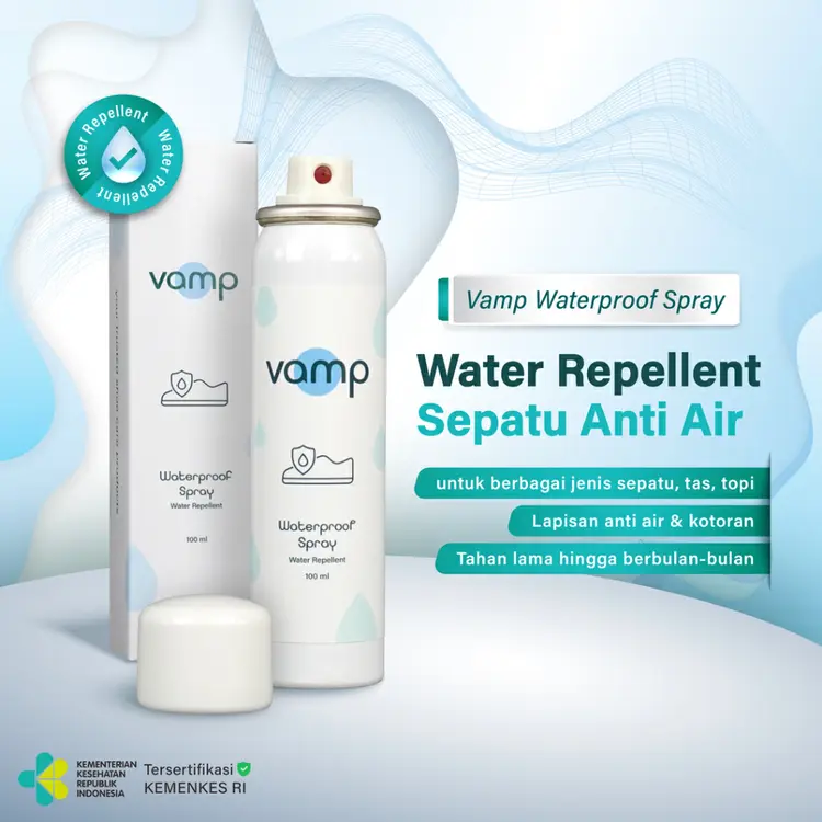 Vamp Waterproof Spray | Coating Sepatu Anti AIr Water Repellent Efek Daun Talas Tas Topi