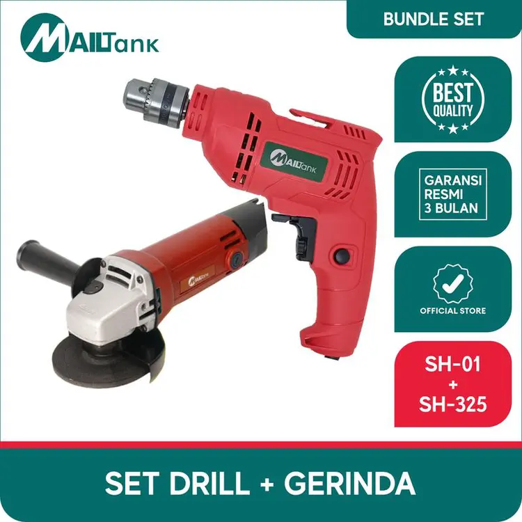 MAILTANK SET GERINDA TANGAN SH01 DAN ELECTRIC DRILL 10MM SH325