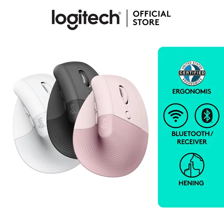 Logitech LIFT Mouse Ergonomic Vertical Wireless Bluetooth Silent