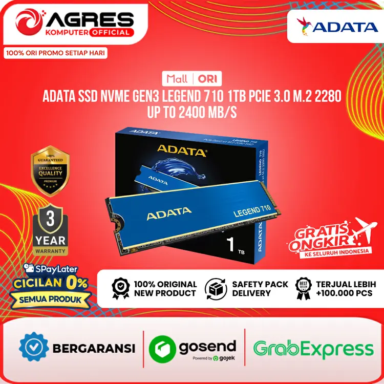 ADATA SSD NVME GEN3 LEGEND 710 PCIE 3.0 M.2 2280 3Y - UP TO 2400 MB/S