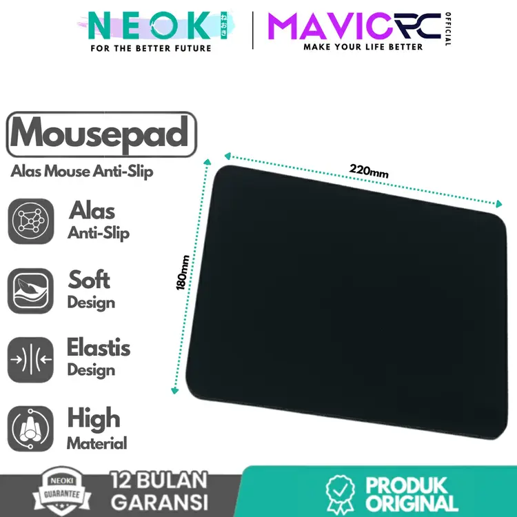 NEOKI MP-118 Mouse pad Alas Mouse Gaming Komputer/Laptop Rubber Mousepad - Garansi Resmi 1 Tahun