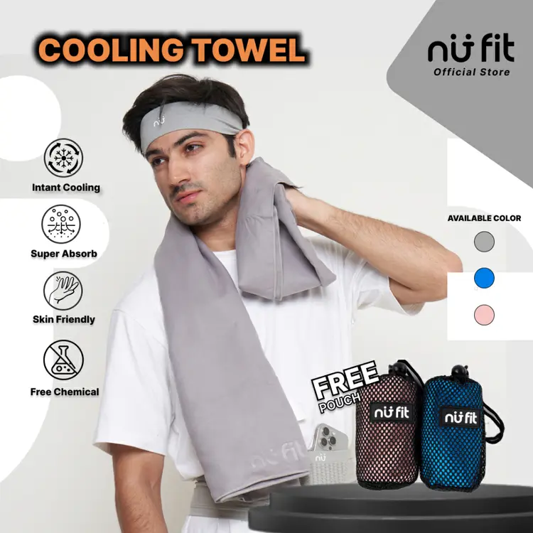 NU FIT - Handuk Olahraga - Handuk Lari - Handuk Microfiber Quick Dry Travelling Outdoor - Microfiber Towel Handuk Olahraga - Handuk Sport- Handuk Muka - Handuk Gym Jumbo Murah