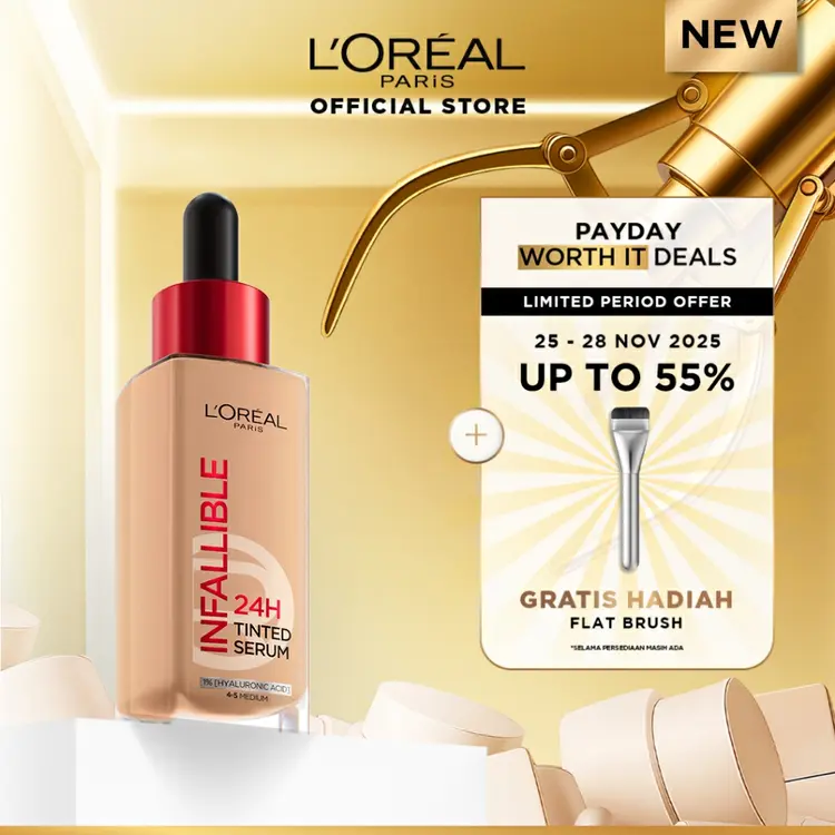 [BARU] L'OREAL PARIS INFALLIBLE 24H TINTED SERUM FOUNDATION LIGHTWEIGHT BREATHABLE RINGAN TAHAN HINGGA 24 JAM