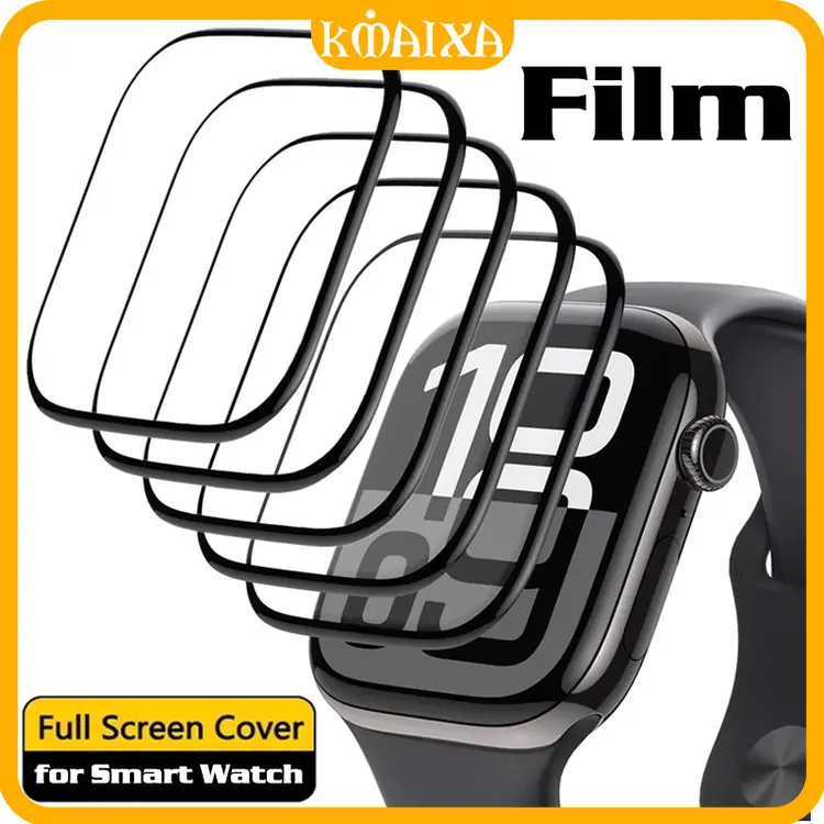 Hydrogel Anti Gores Film for Apple Watch Iwatch 46mm 49 42mm 41 45 38 40mm 44 Ultra 3 2 Series 11 10 1 2 3 4 5 6 7 8 9 SE 3 2 HD Antigores Covered Guard Tempered Glass Screen Protector Jam Tangan Smartwatch T800 Ultra I8 Pro Max S8 S9 Ultra 8 MAX 9 PRO S