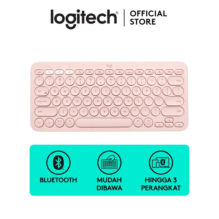 Logitech K380 Keyboard Wireless Bluetooth Multi-Device untuk Windows, Mac, Chrome OS, Android, iOS, Apple, iPad, iPhone