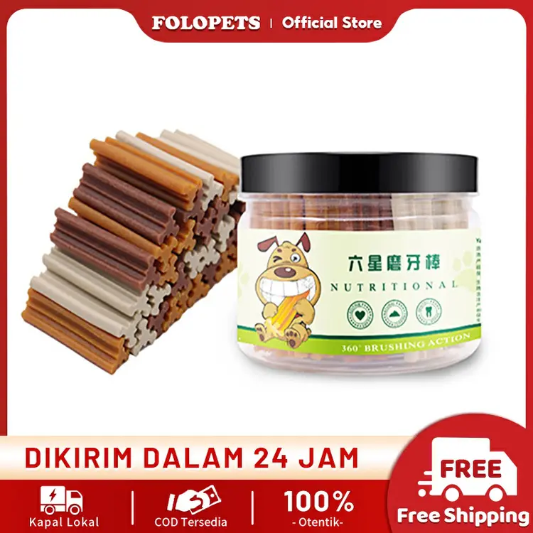 FOLOPETS Dentalstick untuk Anjing 265Gram-Dog Treats-Snack Anjing-Pembersih Gigi Anjing