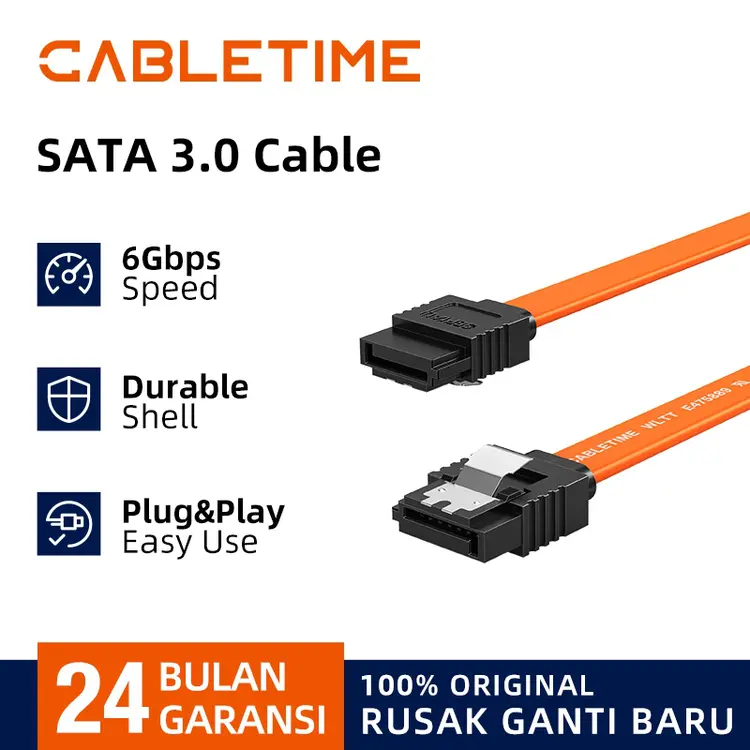 CABLETIME Kabel Data Sata 3.0 III Harddisk HDD SSD 6 Gbps