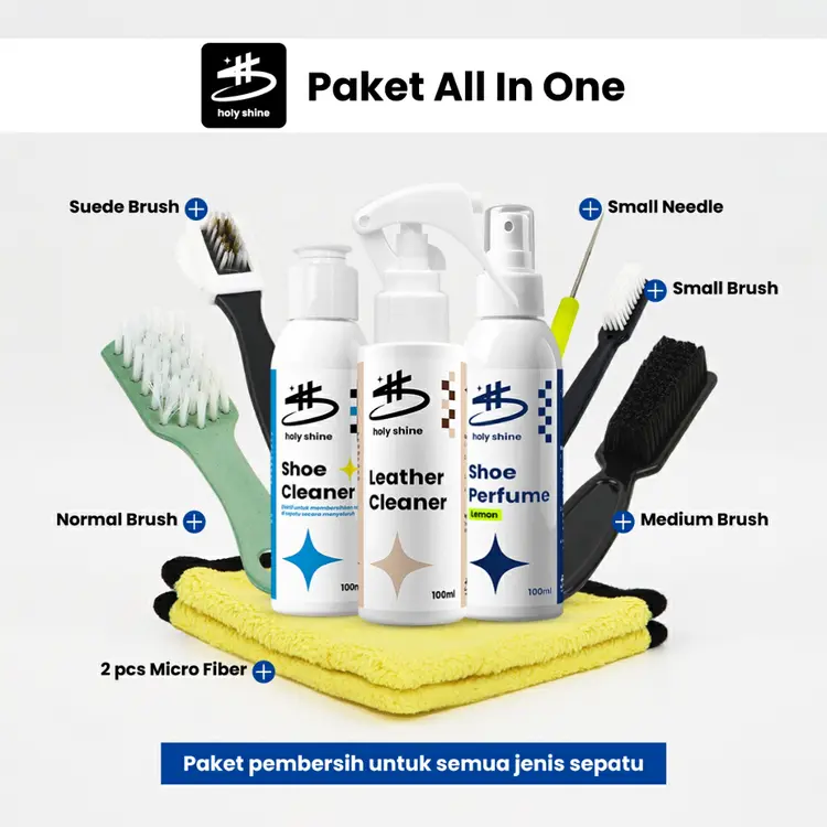 Holy Shine Starter Kit / Paket Sabun Cuci Sepatu Shoe Cleaner - Cairan Pembersih Sepatu Kotor 100ml
