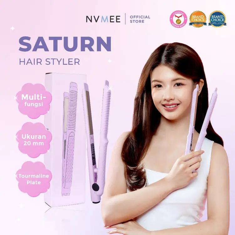 NVMEE - Catokan Pelurus Rambut Saturn Hair Styler Mudah Digunakan