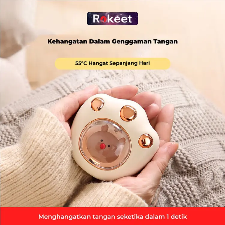 Rokeet  Penghangat Tangan Keram Perut Haid Warmer Electric Mini Portable USB Rechargeable