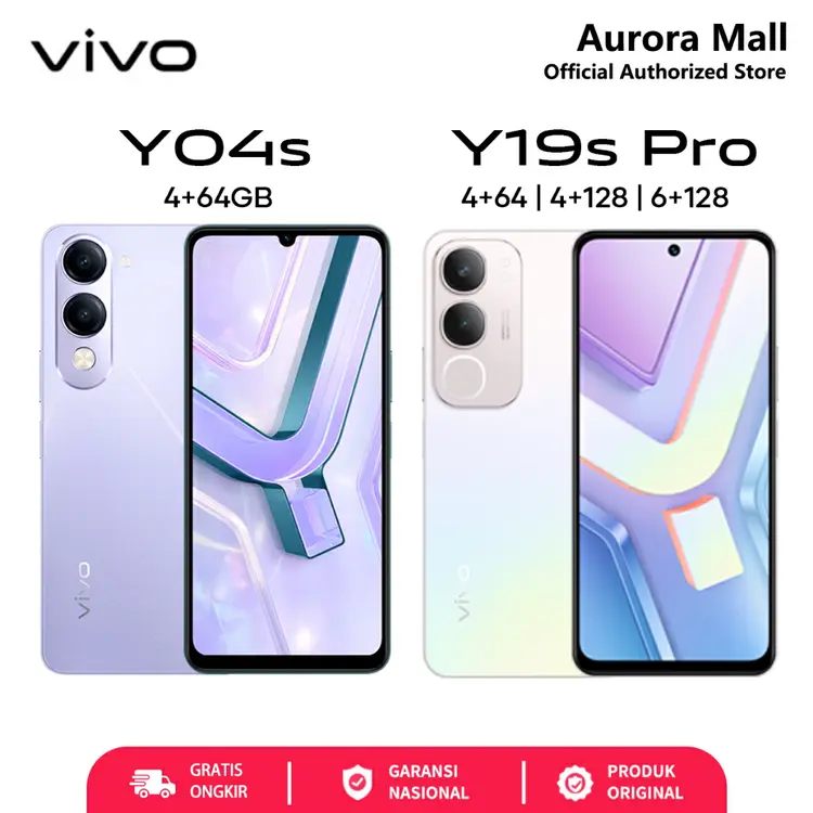 Vivo Y19s Pro Y04s Y03t 6/128GB 4/128GB 4/64GB 4/32GB 15W FlashCharge Garansi resmi Vivo Indonesia