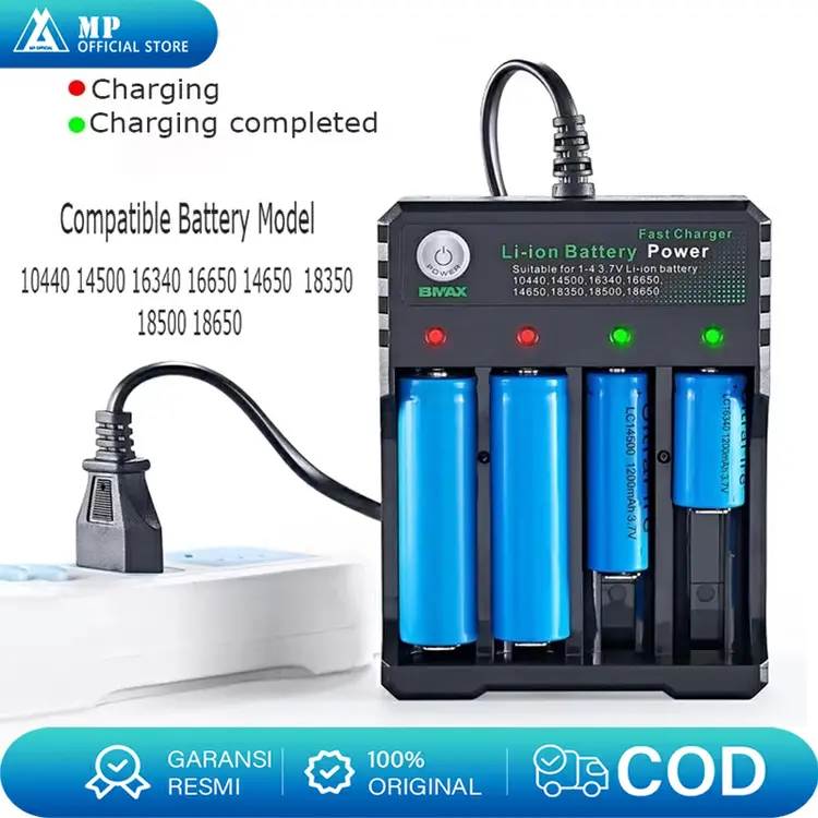 4 Slot USB Intelligent Battery Charger 18650 Li-ion Baterai AA / AAA