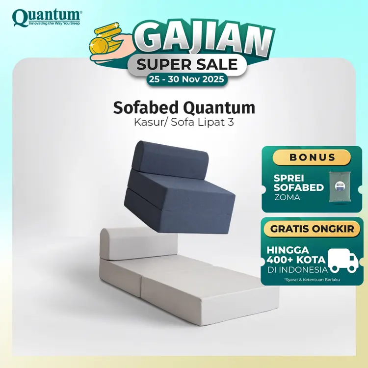 Sofa Bed Kasur Quantum Lipat 3 | Tebal 20cm | Sofabed Minimalis Nyaman 