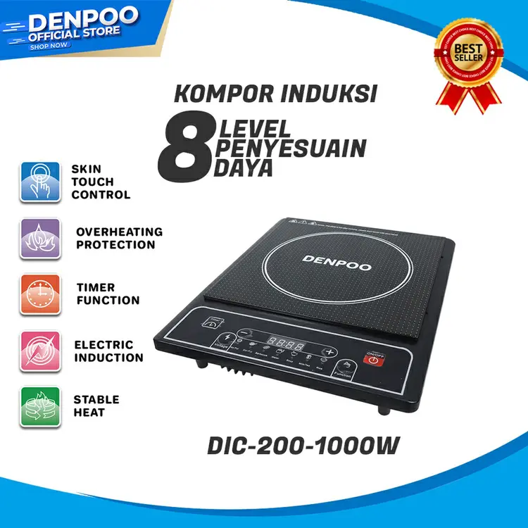 Denpoo Kompor listik induksi Low Watt DIC 200-1000