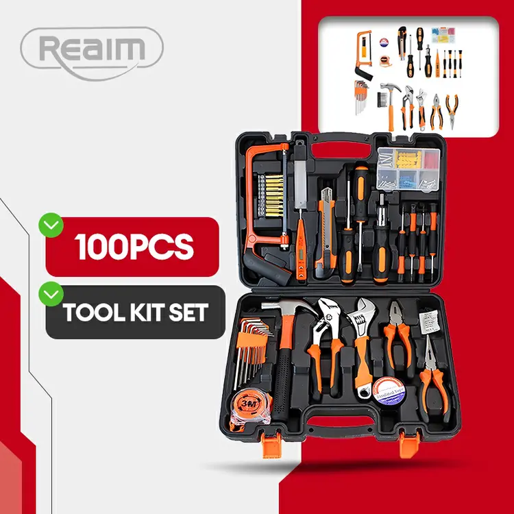 Toolkit 100 Pcs TOOLS Set Box Kotak Perkakas Mekanik Rumah Tangga Toolset Toolbox Tool Alat Tukang Perkakas Otomotif