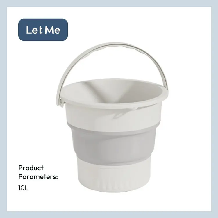 Let Me Ember Lipat Portable - Silikon Plastik Serbaguna 10L  Tahan Panas (Abu-Putih) LM-AGB2062