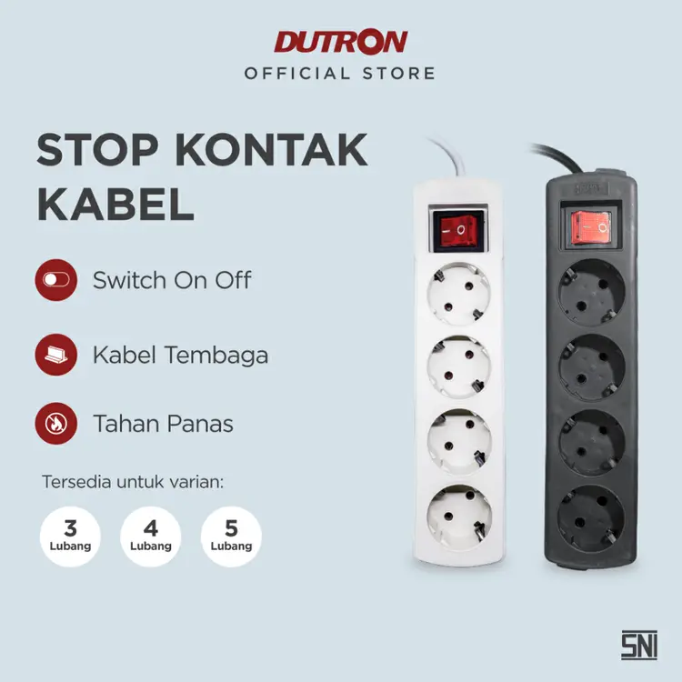 DUTRON Stop Kontak Switch 3/4/5 Lubang Terminal Colokan Listrik
