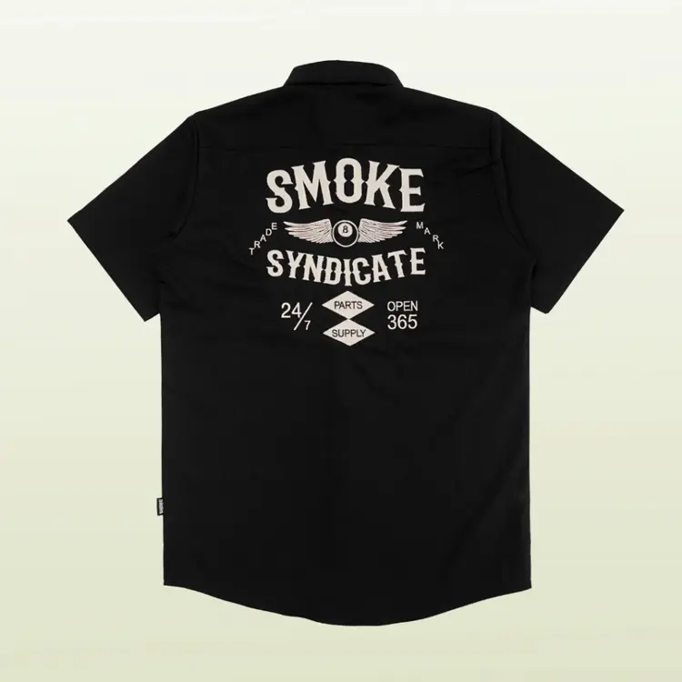 SMOKE Workshirt Kemeja "BALL" Hitam - Abu Tua - Army