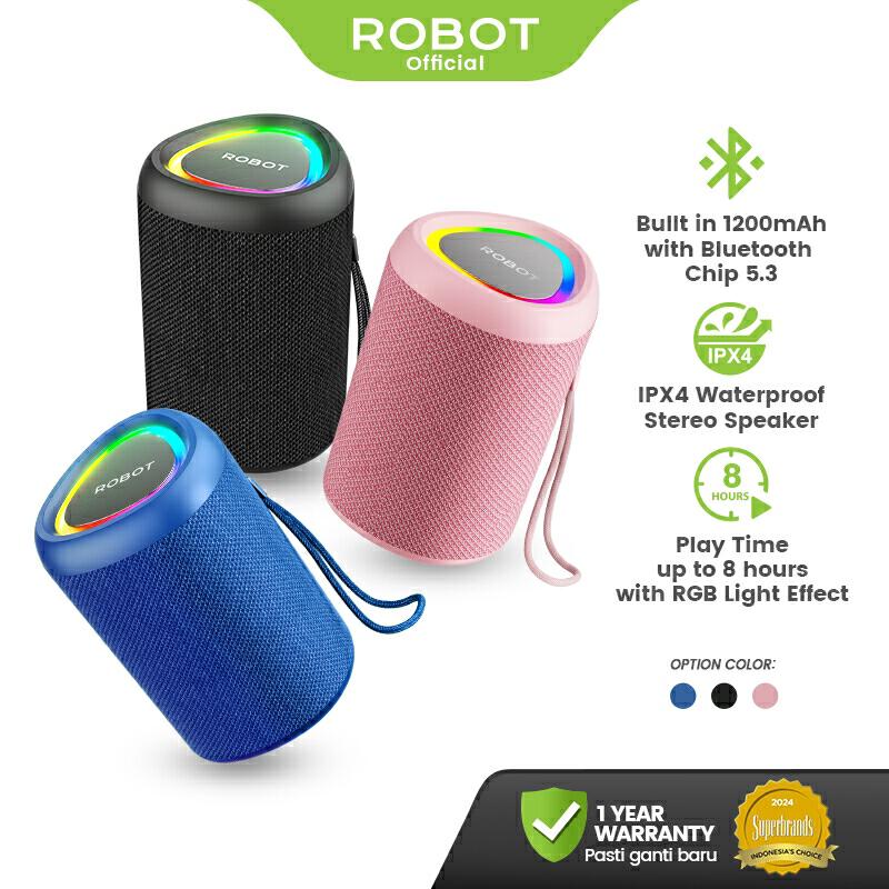 Product image ROBOT Speaker Bluetooth Bass RGB Waterproof IPX4 Bluetooth 5.3 1200mAH TWS Portable RB120 Original - Garansi 1 Tahun 1