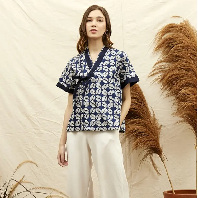 Nayara Kimono Haruka Blouse Batik Katun All Size Fashion Wanita
