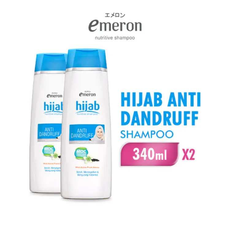 [Paket isi 2] EMERON Shampoo Hijab Anti Dandruff Botol 340ML