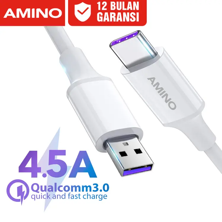 AMINO 4.5A Type C TO USB / 4.5A C TO C / 2.4A IP TO USB/ L TO USB / PD 20W IP TO C / L TO C / 4.0A Micro USB TO USB Kabel Data Type C Cable Fast Charging PD QC3.0 VOOC Quick Charger Untuk Iphone Samsung OPPO Xiaomi huawei