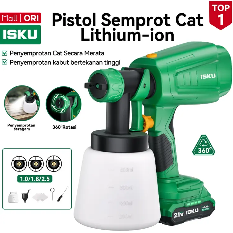 ISKU Pistol semprot cat litiumAlat cat listrikKaleng semprot 800mlKaleng semprot yang dapat disesuaikan