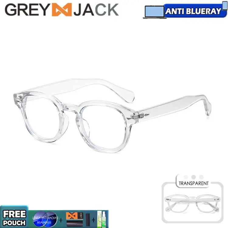 Grey Jack Kacamata Antiradiasi Blueray Transparant Style Kotak Bisa Minus Antiradiasi Blueray Photocromic Bluecromi 3007