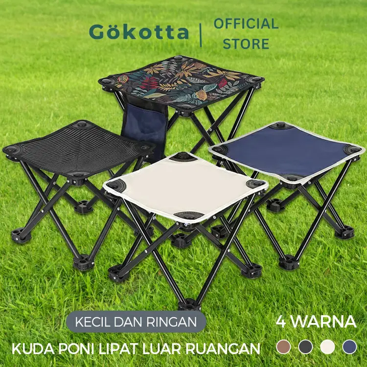 GOKOTTA Kursi Lipat Outdoor/ Kursi Portable/ Kursi Piknik Kursi Memancing/ Kursi Lipat Mancing Mini Tanpa Sandaran