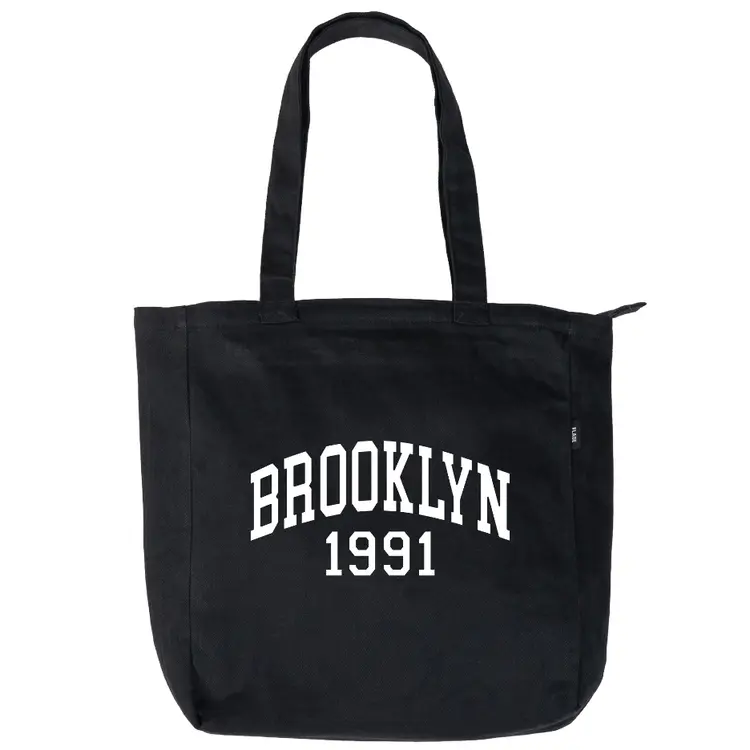 Flade Studios Totebag Kanvas Hitam Resleting - Tas Kuliah Pria Wanita - City Series