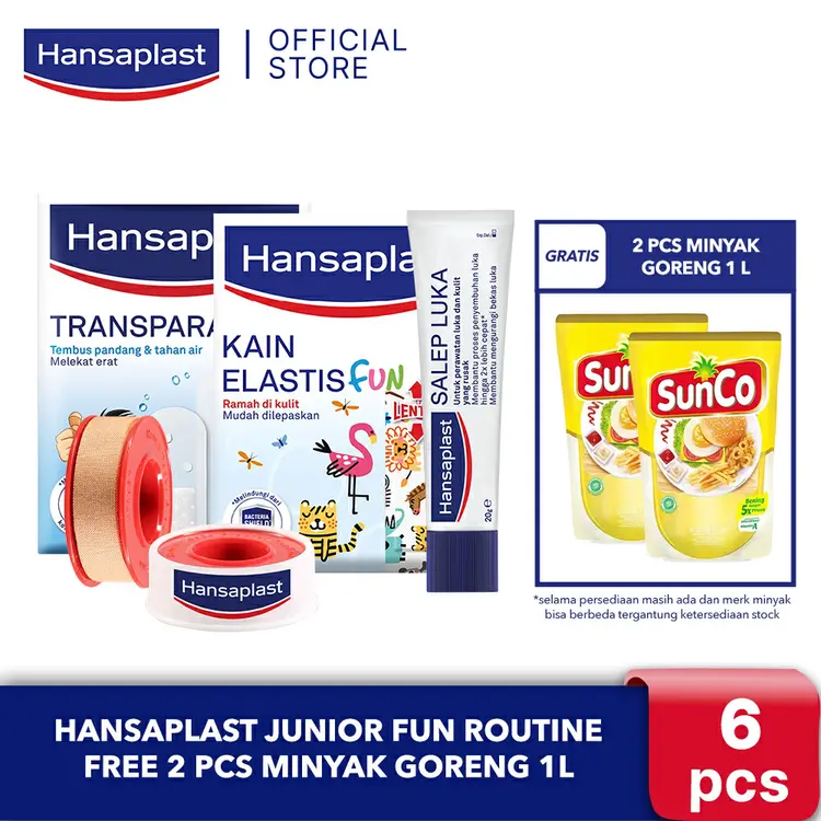 Hansaplast Junior Fun Routine FREE 2 pcs Minyak Goreng 1L - Perawatan Luka