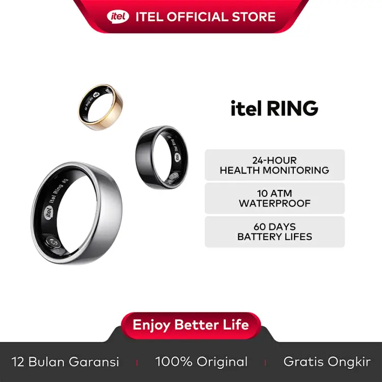 Official itel Ring 24h Real Time Heart Rate /Blood Oxygen Testing / Sleep Monitoring / Motion Monitoring / 10ATM Waterproof