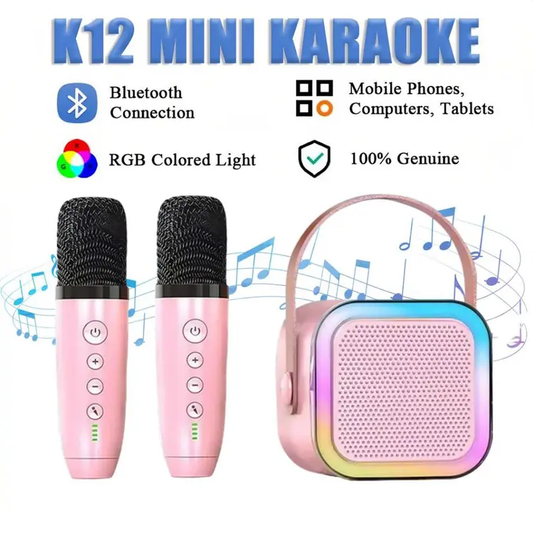 K12 Speaker Bluetooth Karaoke Wireless Home Party Speaker Karaoke Set Bluetooth Mini Full bass