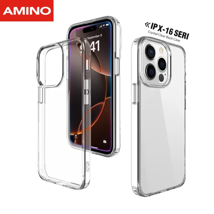 AMINO Anti Shock Case Bening Untuk Iphone 16 16 Plus 16 Pro Max 15 Pro Max 15 Plus 14 Pro Max 14 Plus 13 Pro Max 12 Pro Max / Casing Bening Transparan / Soft Case Bening High Quality