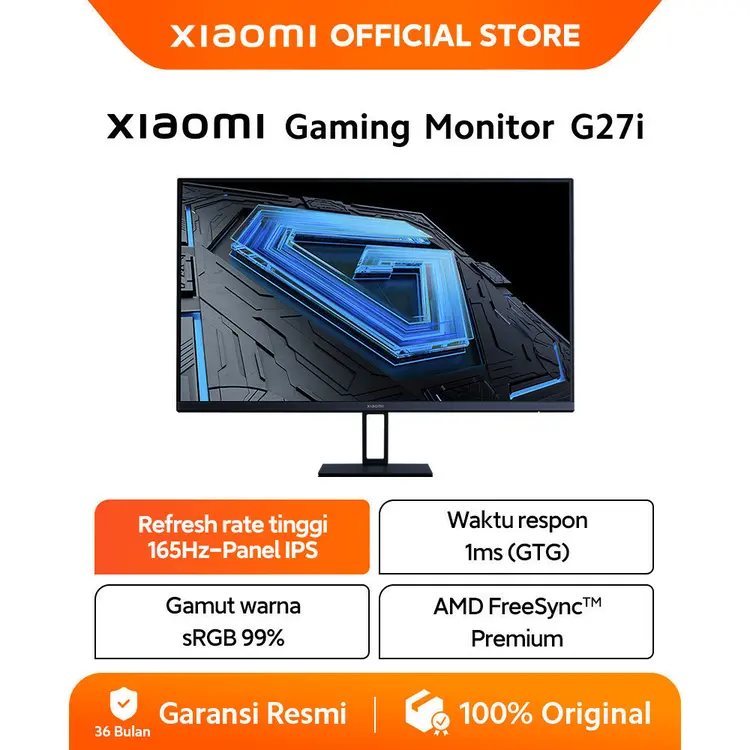 Xiaomi Gaming Monitor G27i | Panel IPS 165Hz 1ms FHD Gaming Monitor 27 inch | Resmi 3 Tahun [ Official Store ]