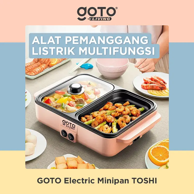 Goto Toshi Minipan Electric Hotpot Alat Panggangan Grill Pan BBQ 2in1