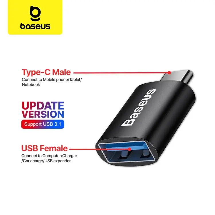Baseus Mini Adaptor OTG Type C USB 3.1 Connector