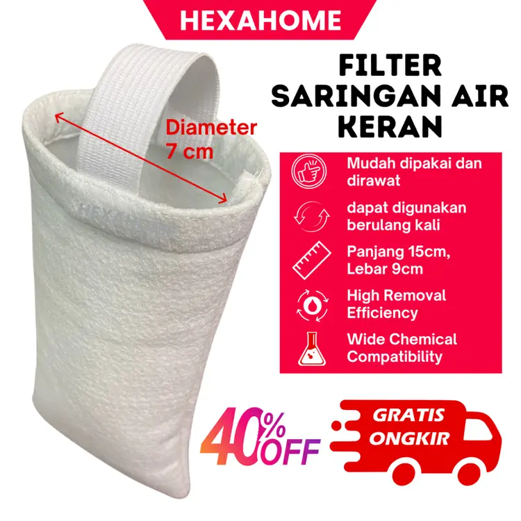 HEXAHOME - Filter Air Kran 5 Micron Saringan Air Tandon Saringan Air Keruh Jadi Jernih