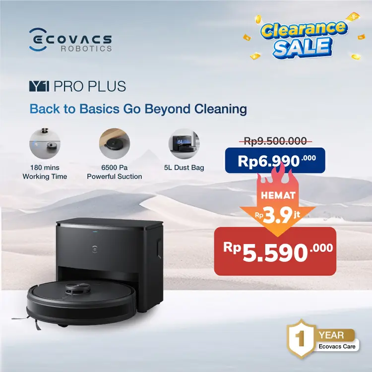 Ecovacs DEEBOT Y1 PRO Plus Vacuum Cleaner Vacuum Vacuum Mop Penyedot Debu Sapu Pel
