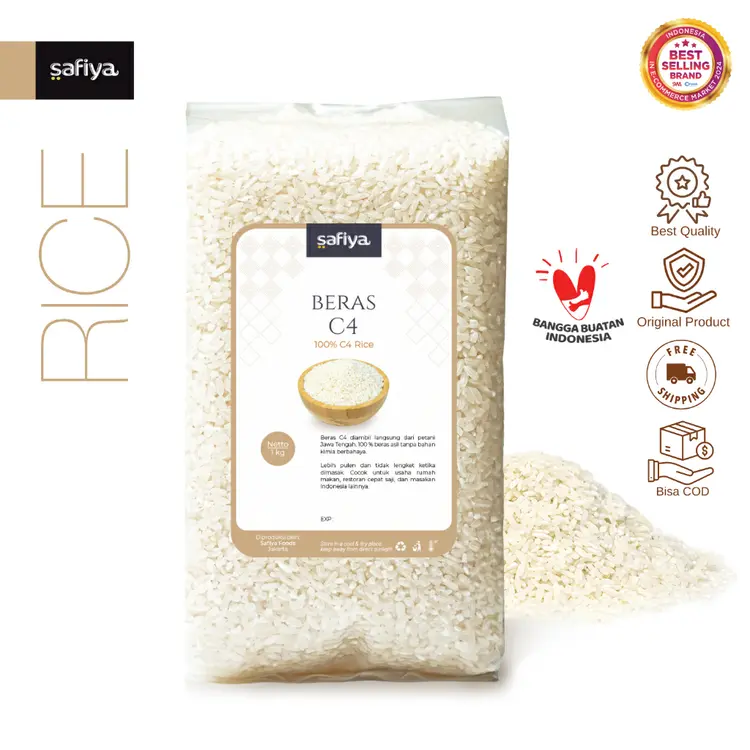 Safiya Beras Organik C4 1 Kg Pulen Premium