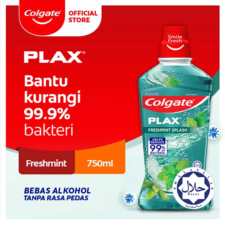 Colgate Plax Freshmint Mouthwash/Obat Kumur Anti Bakteri 750 ml