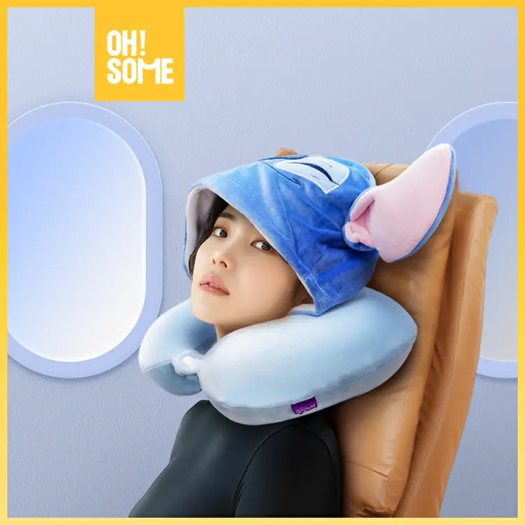 【OHSOME x Disney】- Donald/Daisy/Chip N Dale/Stitch/Lotso Neck Pillow Bantal Leher Penutup Kepala